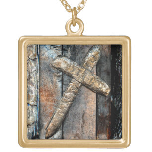 Cross of Strength Gold Plated Necklace
