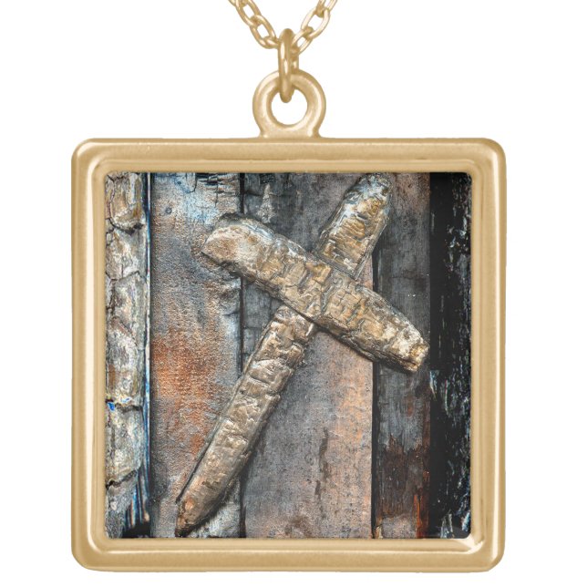 Cross of Strength Gold Plated Necklace (Front)