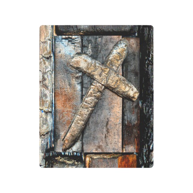 Cross of Strength Metal Print (Front)
