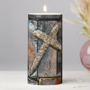 Cross of Strength Pillar Candle