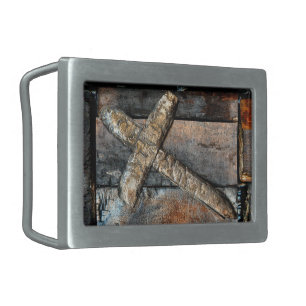 Cross of Strength Rectangular Belt Buckle