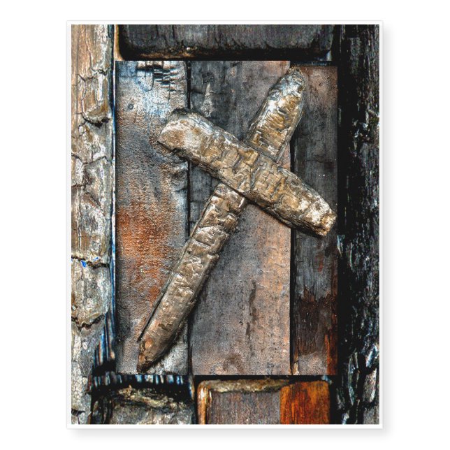 Cross of Strength Temporary Tattoos (Front)