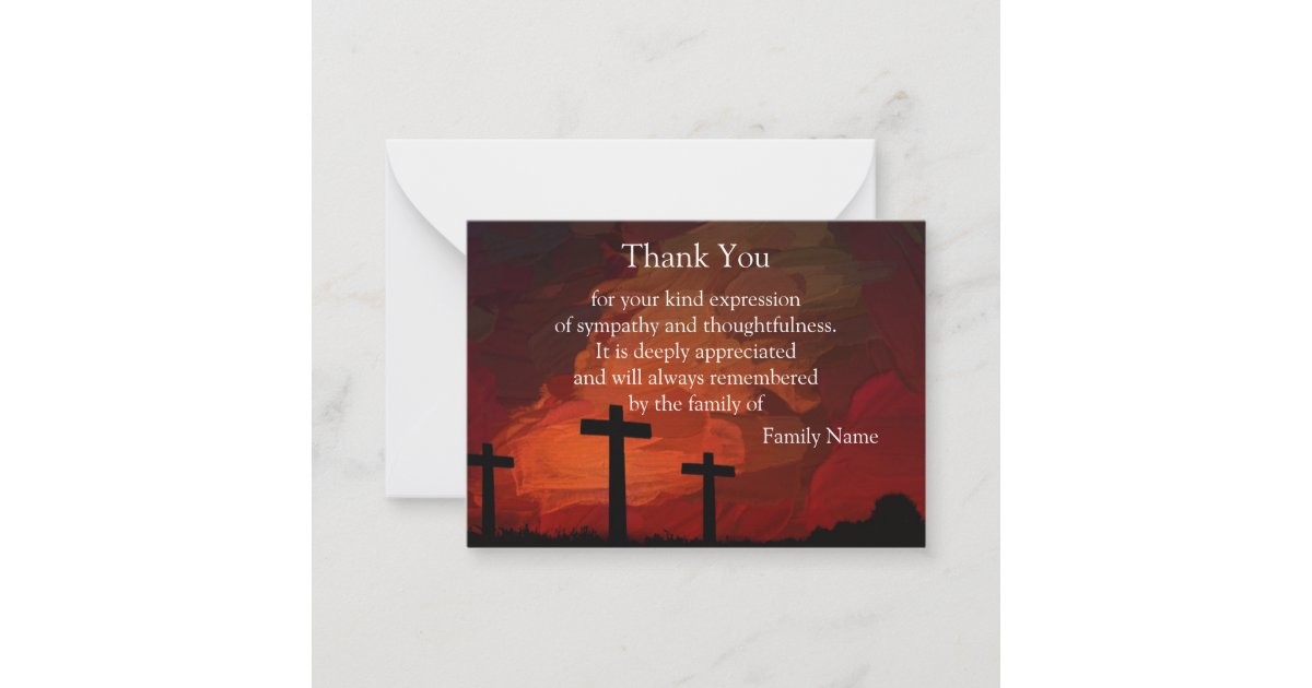 Cross On Abstract Background Thank You Card | Zazzle