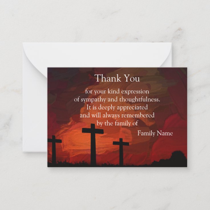 Cross On Abstract Background Thank You Card | Zazzle