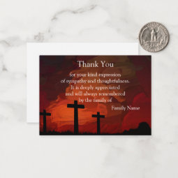 Cross On Abstract Background Thank You Card | Zazzle