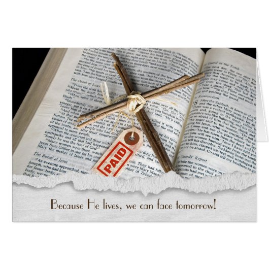 cross on Bible with price tag Cards (Front Horizontal)