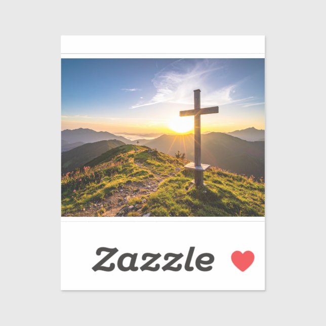 Cross on hill sticker (Sheet)