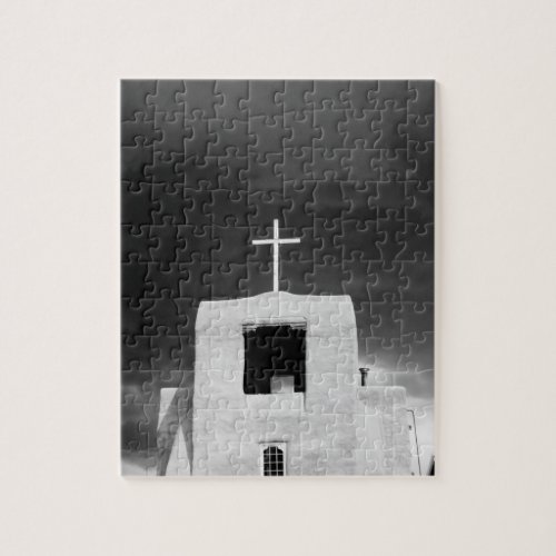 Cross on oldest church San Miguel Santa Fe Jigsaw Puzzle