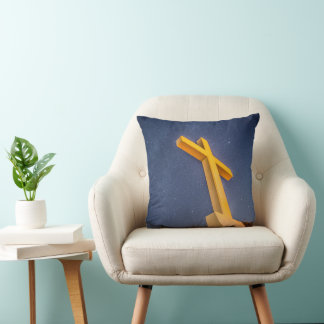 Cross on Pensacola Beach with Milky Way Throw Pillow
