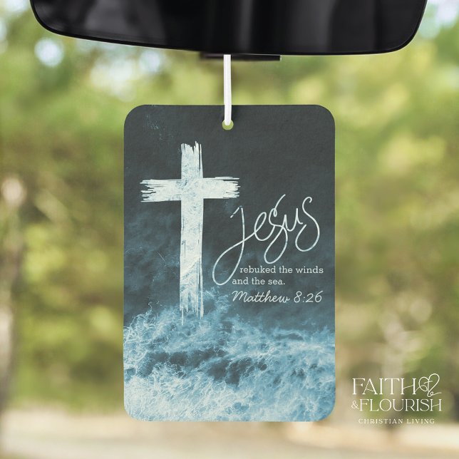 Cross on Water Dark Blue Bible Scripture Air Freshener (Creator Uploaded)