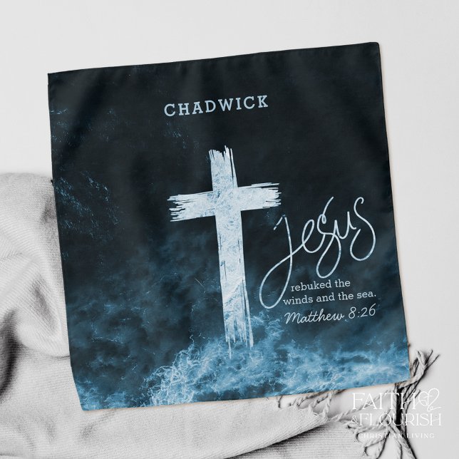 Cross on Water Scripture Personalized Handkerchief Bandana (Creator Uploaded)