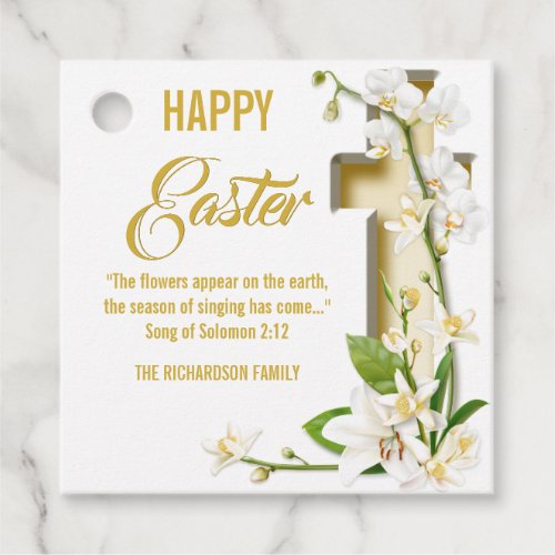 Cross Orchid Scripture Favor Tags