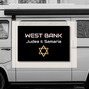 Cross Out West Bank Judea Samaria Israel Star Car Magnet
