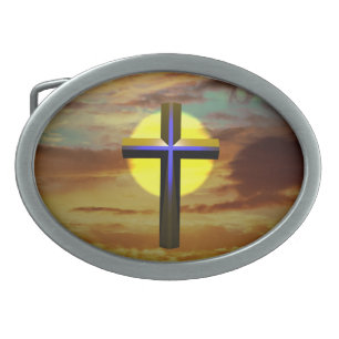 Cross Oval Belt Buckle