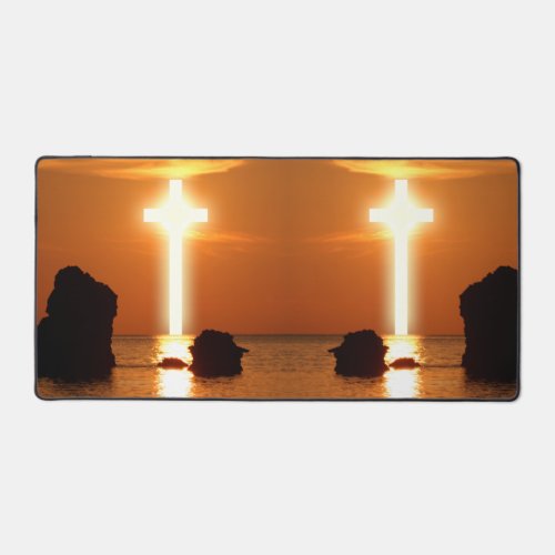 Cross Over Water Morning Sunrise Artistic Photo  Desk Mat