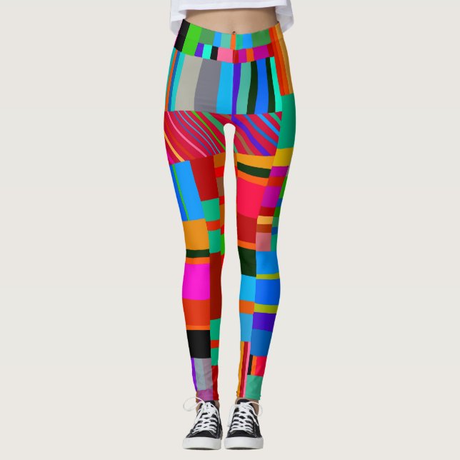 Cross Patch Colorful Leggings (Front)