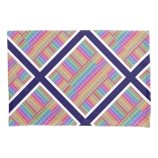 Cross Patchwork Pair  Pillow Case (Front-Left)