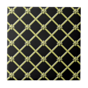 Cross Pattern Black and Golds Tile