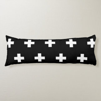 Cross Pattern Black and White Body Pillow