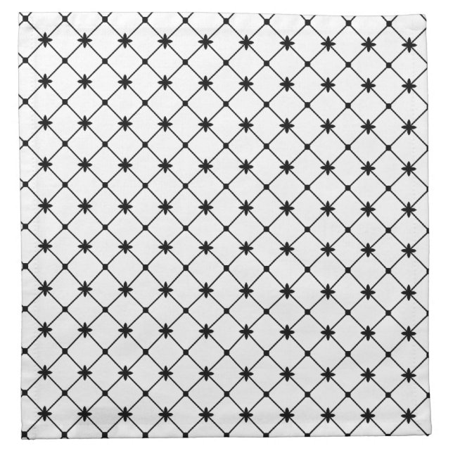 Cross Pattern Black and White Napkins (Front)