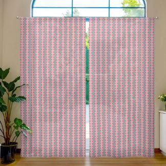 Cross Pattern Light Pink Curtain