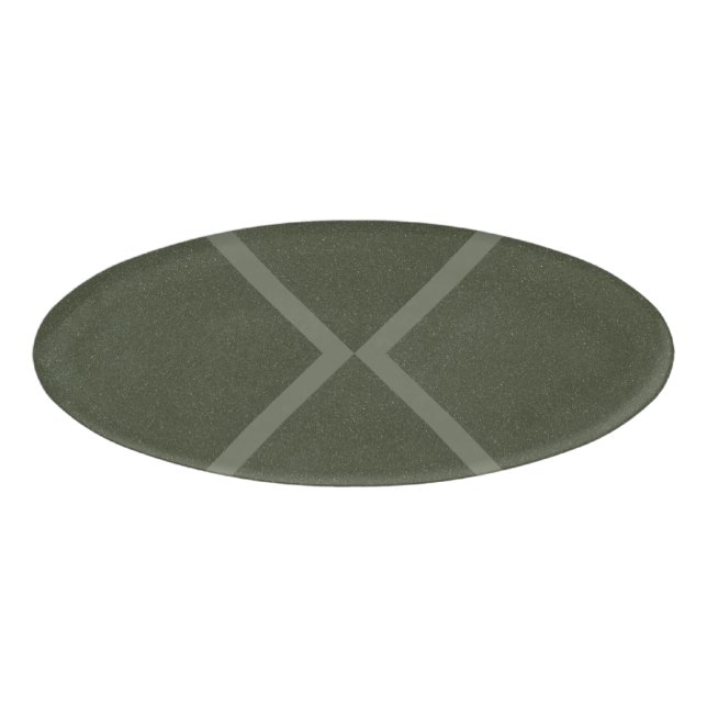 Cross Pattern Moss Green Name Tag (Front)