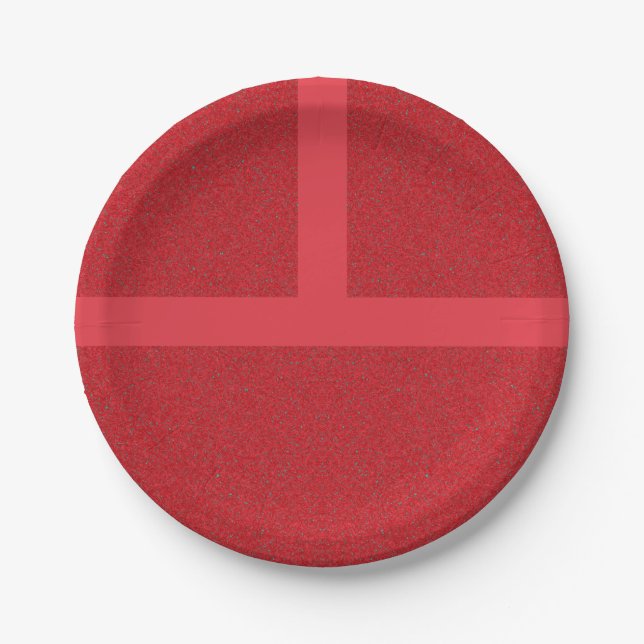 Cross Pattern Red Noise Paper Plate – Customizable (Front)