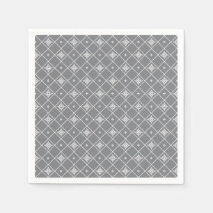 Cross Pendant Pattern on Gray Grid Napkins