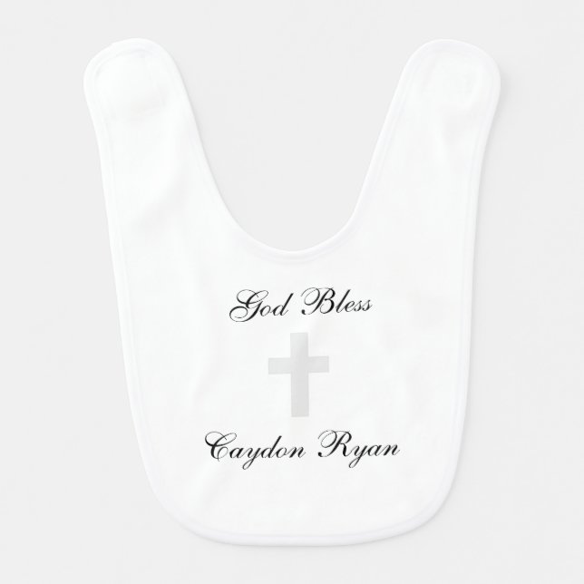 "Cross" Personalized Baby Bib (Front)