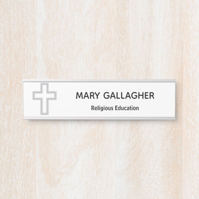 "Cross" Personalized Name Door Plate Door Sign (Front)