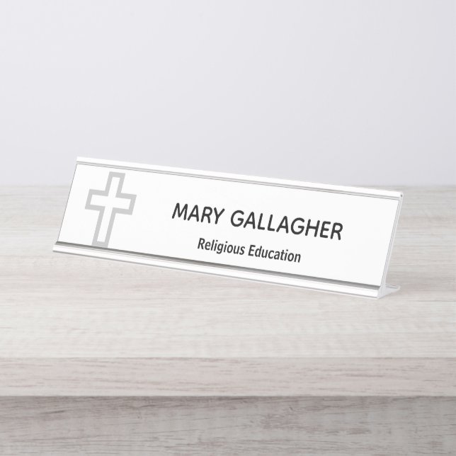 "Cross" Personalized Name Plate (Front)