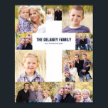 Cross Photo Collage Family Photo Gift Poster<br><div class="desc">This photo gift poster features a collage of family photos with the shape of a cross. Add your name and the year for a personalized photo Christmas gift sure to make grandma smile!</div>