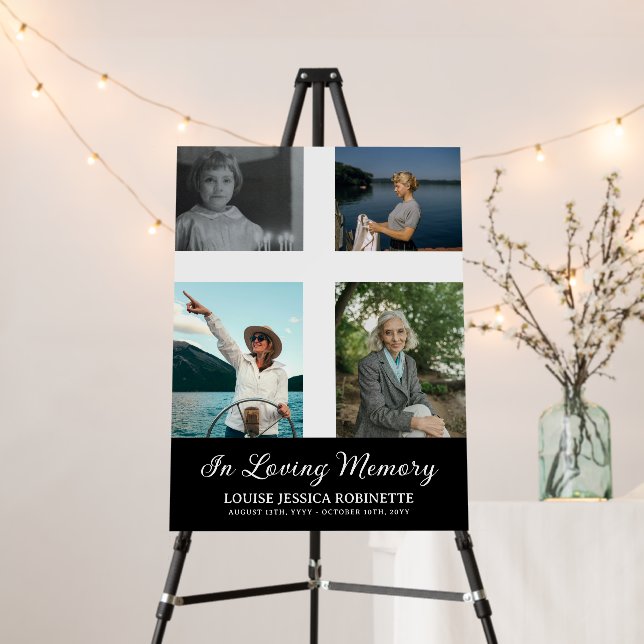 Cross Photo Collage In Loving Memory Photo Foam Board (In Situ (Stand))