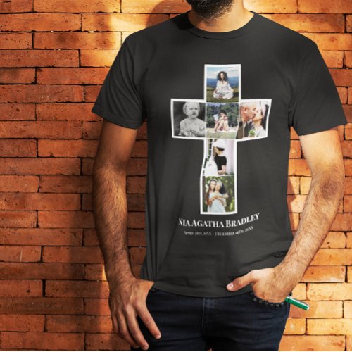 Cross Photo Collage Memorial T_Shirt