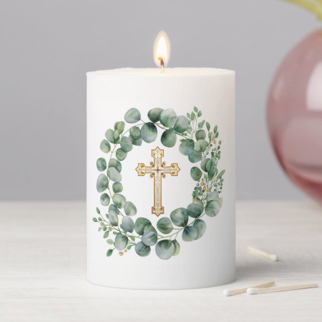 Cross Pillar Candle  (In Situ)