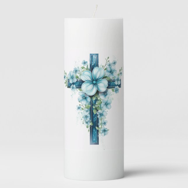 Cross Pillar Candle  (Front)