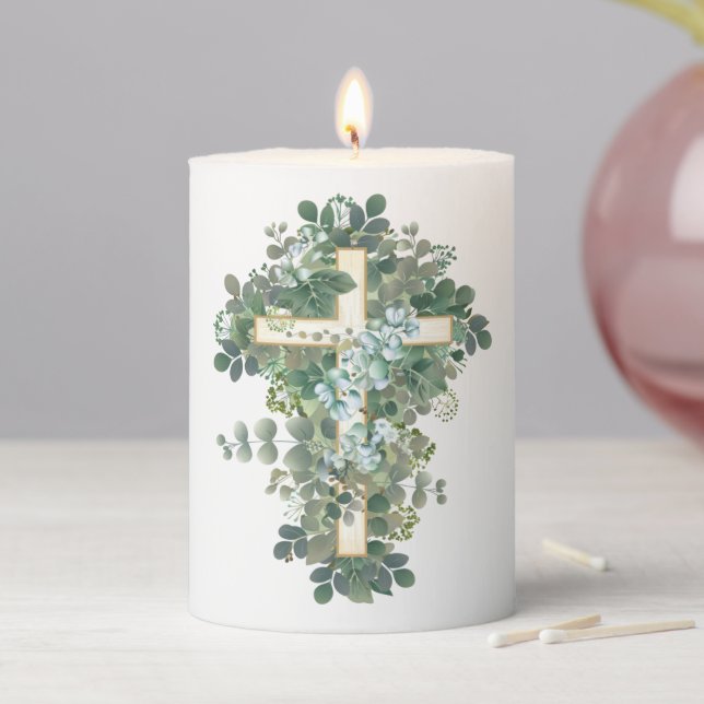 Cross Pillar Candle  (In Situ)