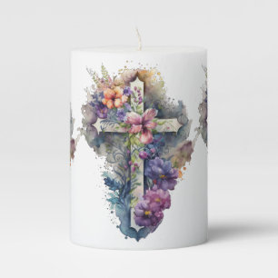 Cross Pillar Candle