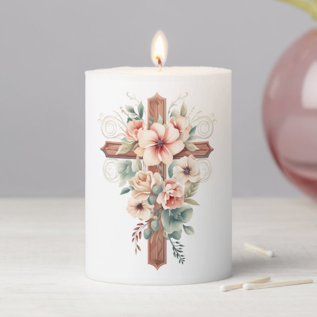 Cross Pillar Candle  (In Situ)