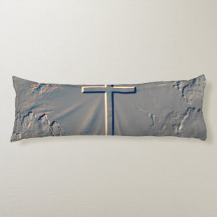 CROSS POPPING OUT FROM ROCK BODY PILLOW