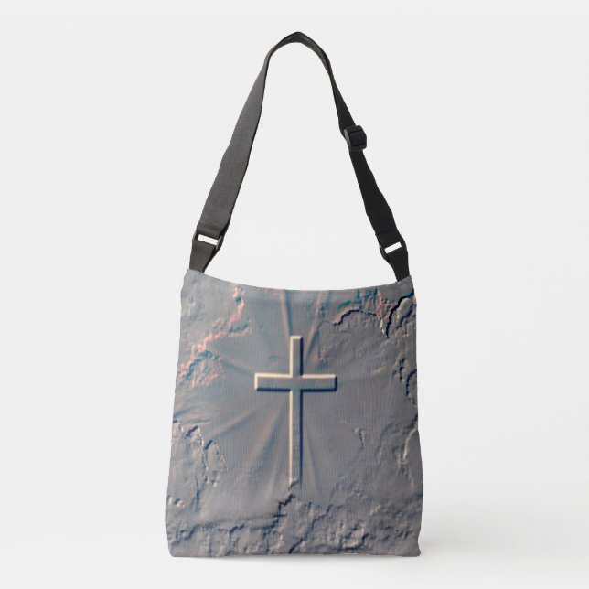 CROSS POPPING OUT FROM ROCK CROSSBODY BAG (Front)