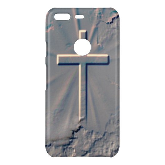 CROSS POPPING OUT FROM ROCK UNCOMMON GOOGLE PIXEL CASE (Back)
