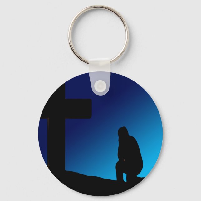 Cross Prayer Banner Keychain (Front)