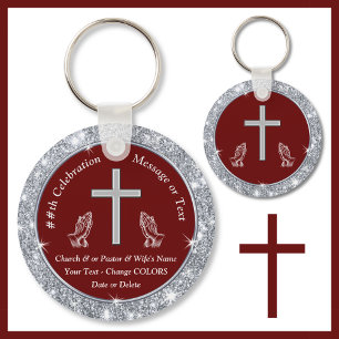 Cross Praying Hands Church Anniversary Souvenirs Keychain