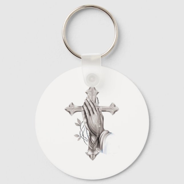 Cross Praying Keychain (Front)