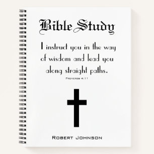 Cross & Proverb Christian Bible Study Notebook