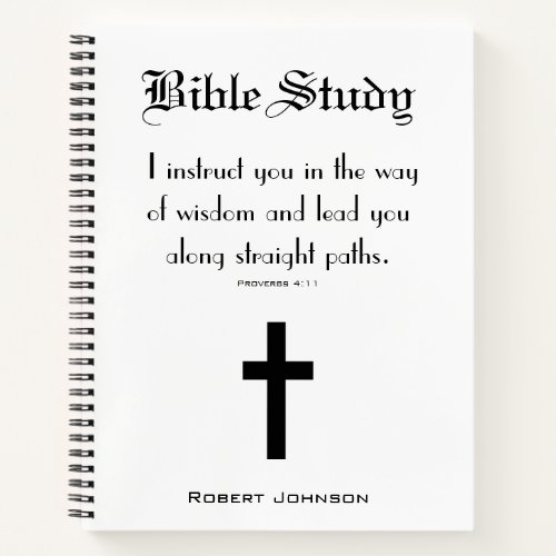Cross  Proverb Christian Bible Study Notebook