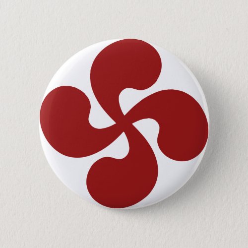 Cross Red Basque Lauburu Button