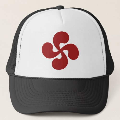 Cross Red Basque Lauburu Trucker Hat