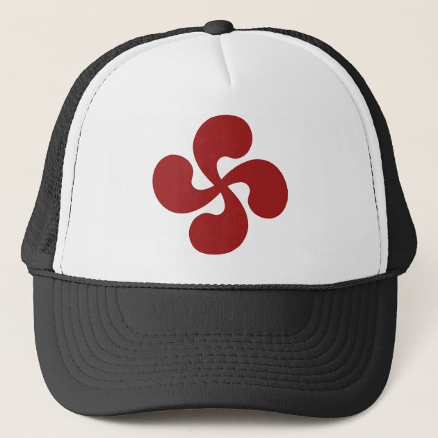 Funny Cross Red Basque Lauburu Trucker Hat